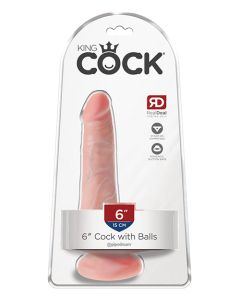 King Cock 6" Cock w/Balls - Flesh