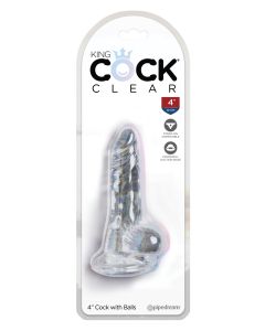 King Cock Clear 4" Cock w/Balls