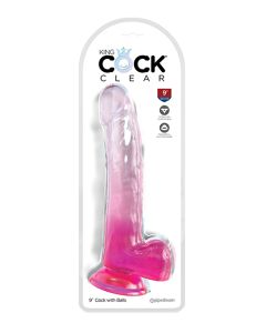 King Cock Clear 9" Cock w/Balls