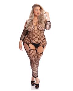 Pink Lipstick In My Head Net Bodystocking
