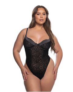 Wild Thing Underwire Teddy - Black Leopard