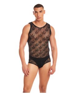 Rainbow Party Night Blaze Singlet 2 pc Set w/Thong - Black