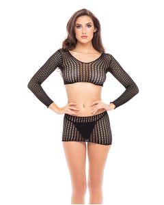 Rene Rofe Crochet Net Bodystocking