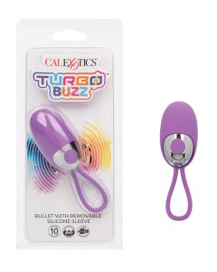 Turbo Buzz Bullet Stimulator w/Removable Silicone Sleeve - Purple