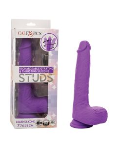 Silicone Studs Rechargeable Gyrating & Thrusting Vibrator - Purple