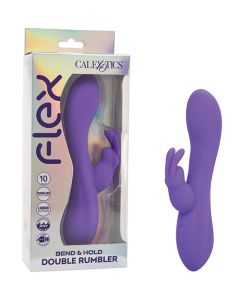 Flex Bend & Hold Double Rumbler Rabbit Massager - Purple