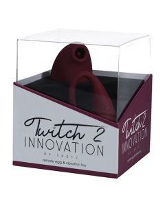 Shots Twitch 2 Vibrator w/Remote Control Vibrating Egg - Burgundy