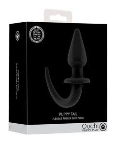 Shots Ouch Puppy Play Tail Butt Plug - Black