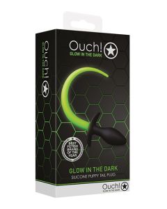 Shots Ouch Puppy Tail Plug - Glow in the Dark
