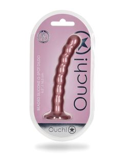 Shots Ouch 6.5" Beaded G-Spot Dildo - Rose Gold