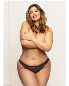 Lace Panty w/Heart Cut Out Back & Pearl Chain Detail