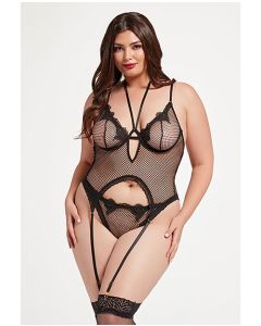 Stretch Mesh and Lace Cami w/Thong 2 pc Set