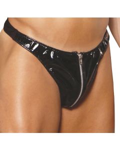 Men's Zip Up Vinyl Thong