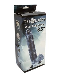 Get Lucky 8.5" Real Skin Glitter Dick - Clear