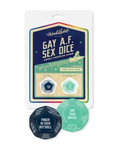 Wood Rocket Gay AF Gay Men Couples Sex Dice Game - Blue