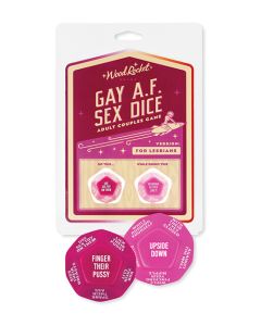 Wood Rocket Gay AF Lesbian Couples Sex Dice Game - Fuchsia