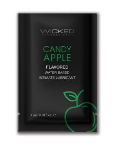 Wicked Sensual Care Aqua Waterbased Lubricant - .1 oz Candy Apple