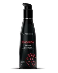Wicked Sensual Care Aqua Water Based Lubricant - 4 oz Strawberry