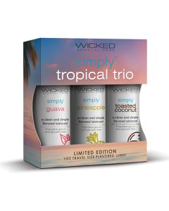 Wicked Sensual Care Tropical Trio Travel Size Flavored Lubes - 1 oz Bottles