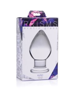 Prisms Erotic Glass Molten Wide Glass Butt Plug - Clear