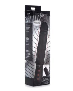 Master Series 8X Auto Pounder Vibrating & Thrusting Dildo w/Handle - Black