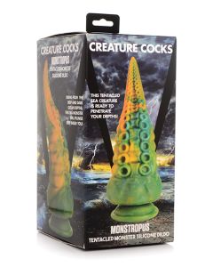 Creature Cocks Monstropus Tentacled Monster Silicone Dildo - Green/Yellow