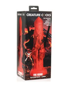 Creature Cocks Fire Hound Silicone Dildo - Large Red