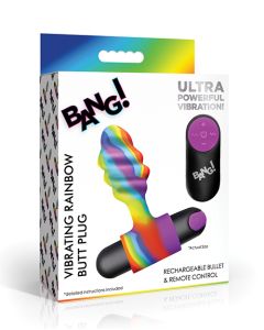 Bang! Vibrating Rainbow Butt Plug