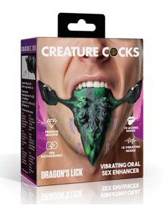 Creature Cocks Dragon's Lick Vibrating Tentacle Tongue - Green