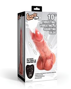 Loadz 10" Thrusting, Vibrating, & Squirting Dildo